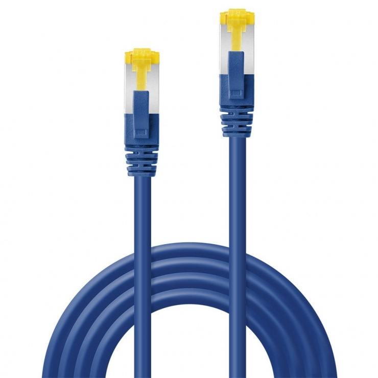 Imagine Cablu de retea S/FTP cat 7 LSOH cu mufe RJ45 Albastru 0.3m, Lindy L47275