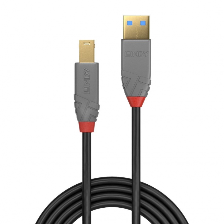 Imagine Cablu Anthra Line USB 3.0-A la USB-B 0.5m, Lindy L36740