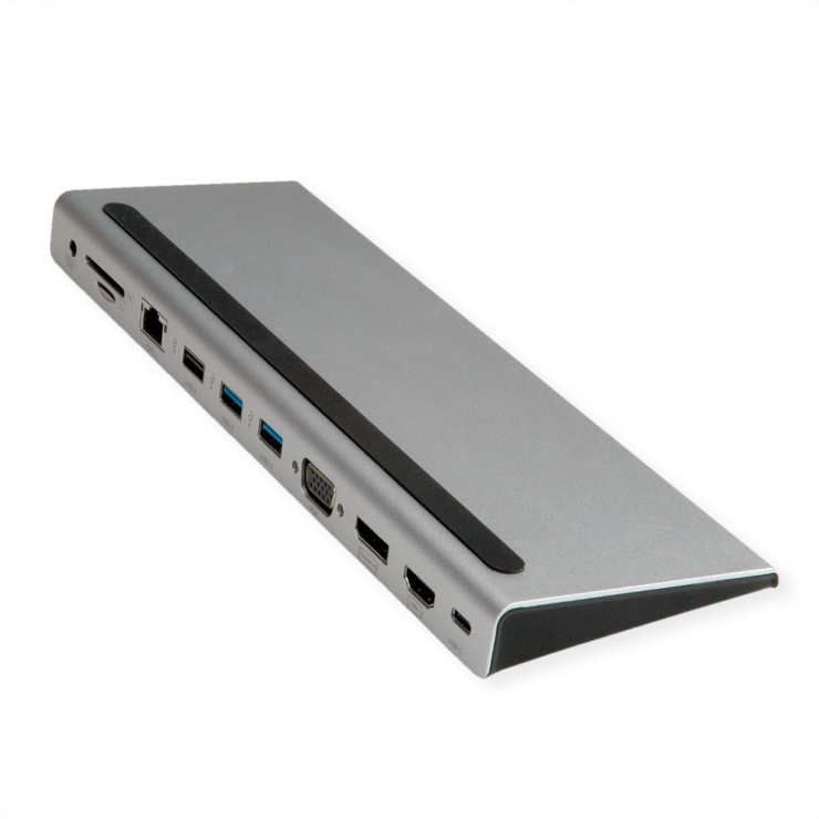 Imagine Docking station USB 3.2 Gen2 type C la HDMI/DP 4K/VGA/USB/Card Reader/PD/LAN/Audio, Value 12.99.1117