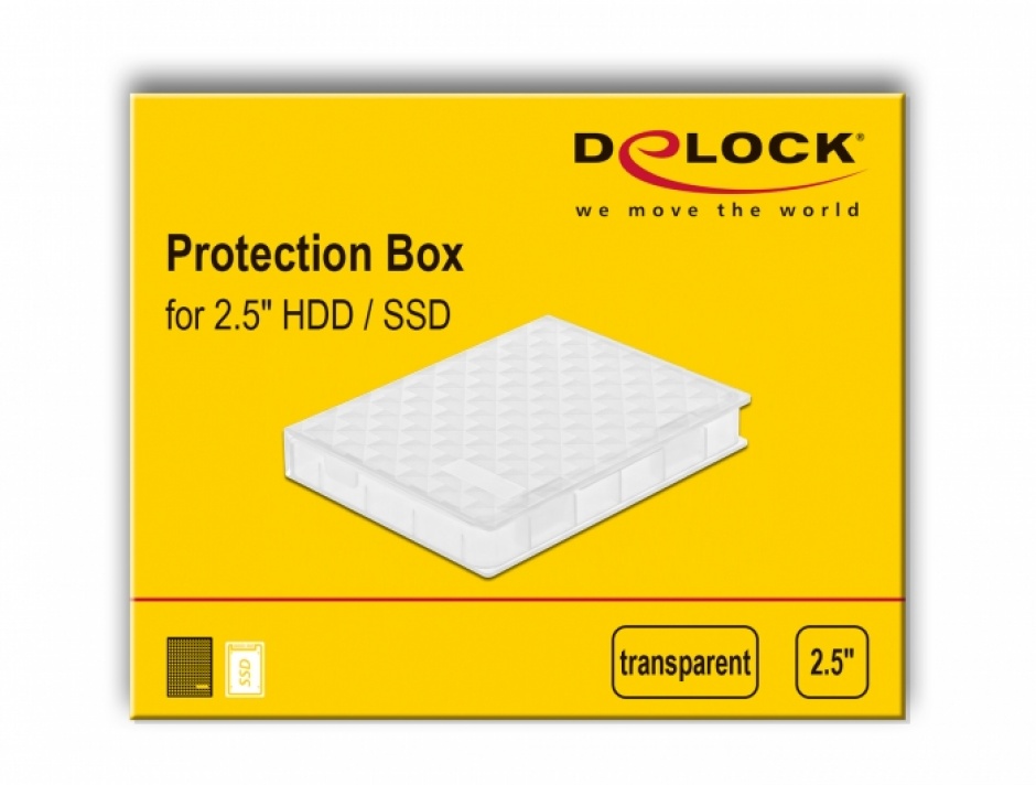 Imagine Carcasa de protectie pentru HDD / SSD 2.5" Transparent, Delock 18367