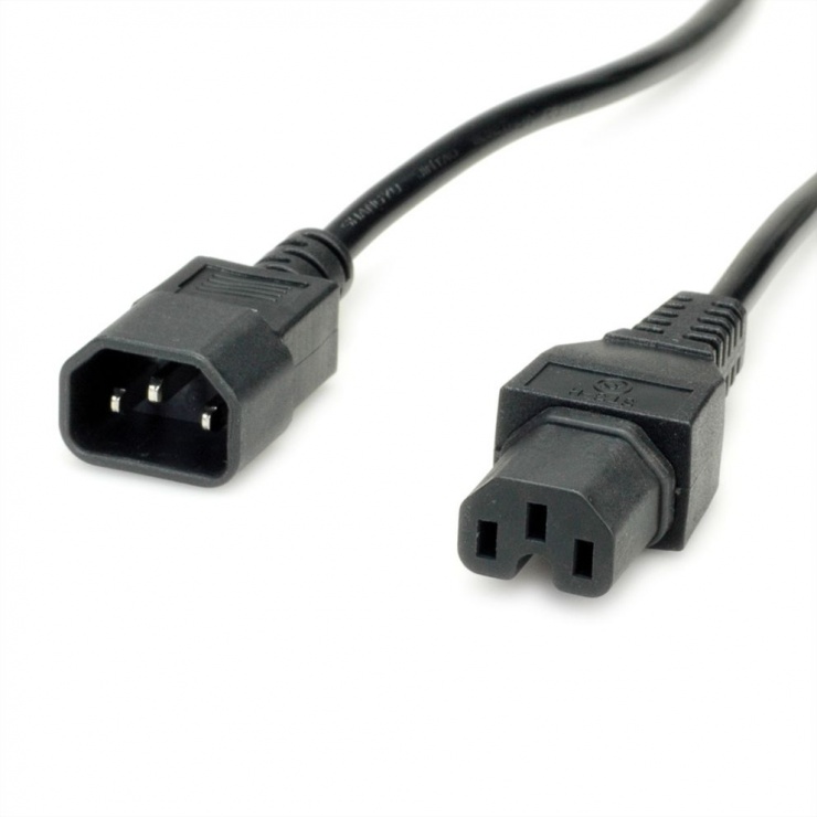 Imagine Cablu alimentare C14 - C15 Negru 0.5m , Value 19.99.1120