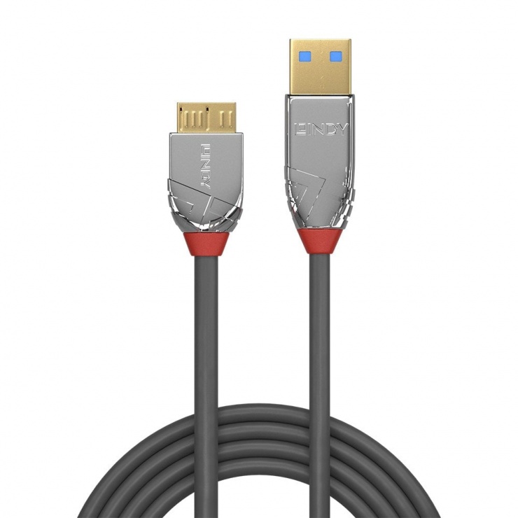 Imagine Cablu micro USB-B 3.0 la USB-A 1m CROMO Line, Lindy L36657