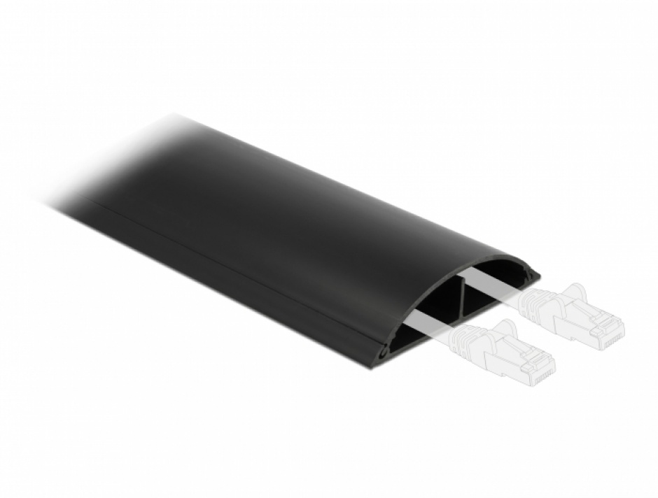 Imagine Canal cablu PVC 119 x 26 mm - 1m Negru, Delock 20713