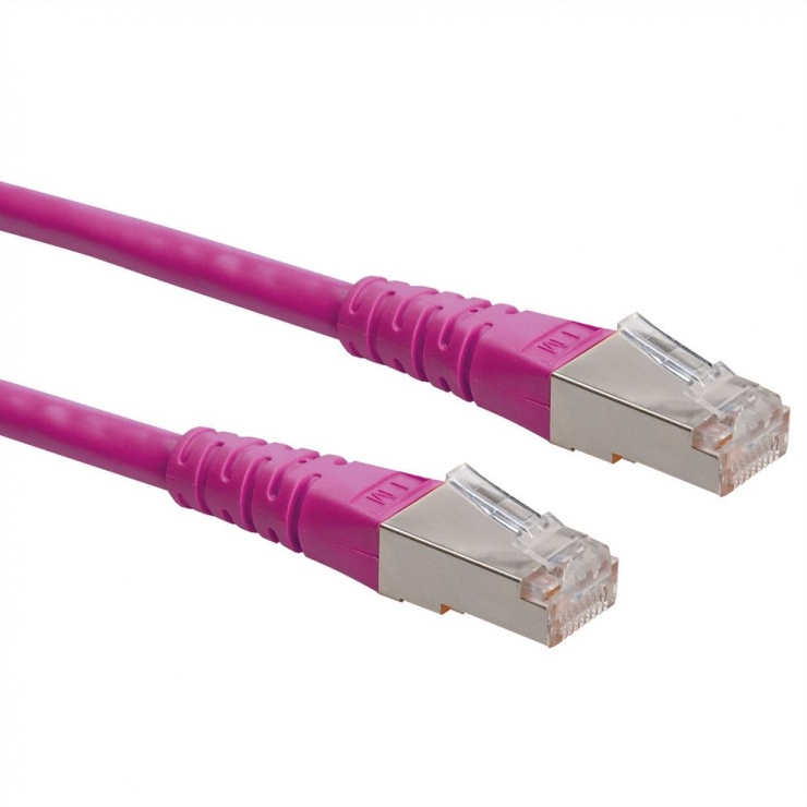 Imagine Cablu de retea S/FTP (PiMF) Cat.6 3m Roz, Roline 21.15.1359