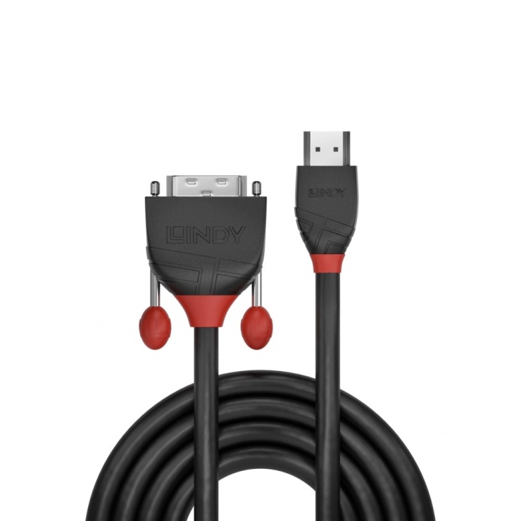 Imagine Cablu Black Line HDMI la DVI-D T-T 2m, Lindy L36272