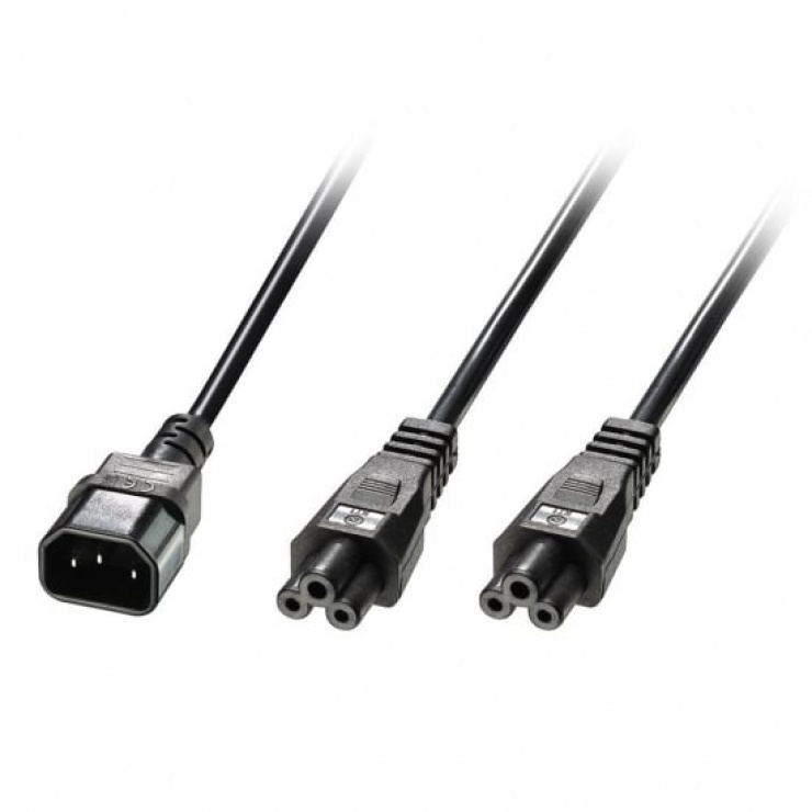 Imagine Cablu de alimentare in Y IEC C14 la 2 x IEC C5 2.5m, Lindy L30370