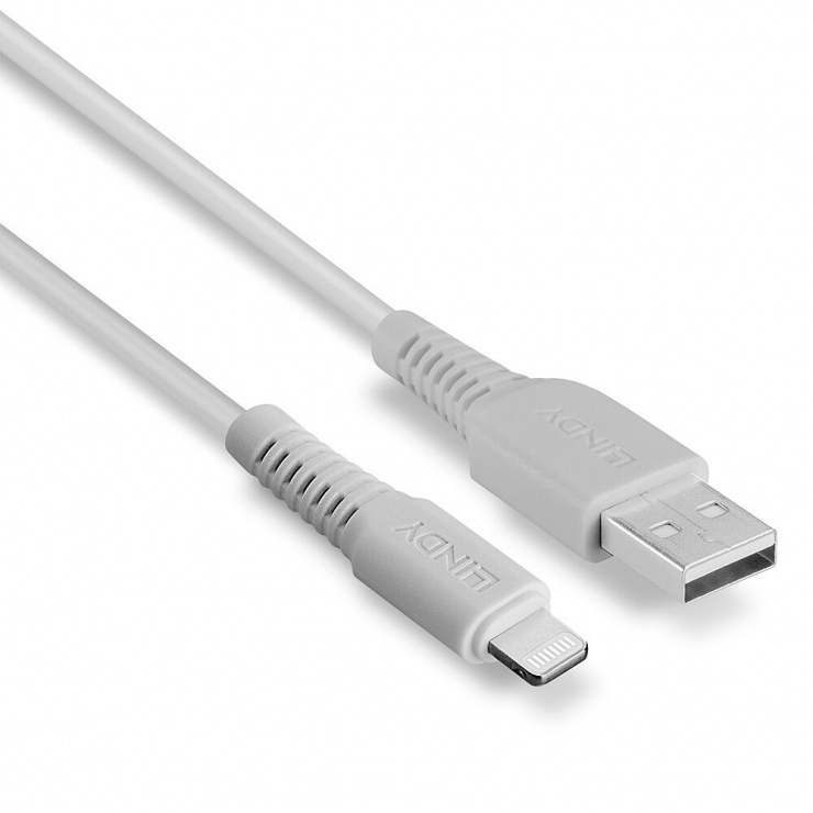 Imagine Cablu date si incarcare USB la Lightning MFI 3m Alb, Lindy L31328