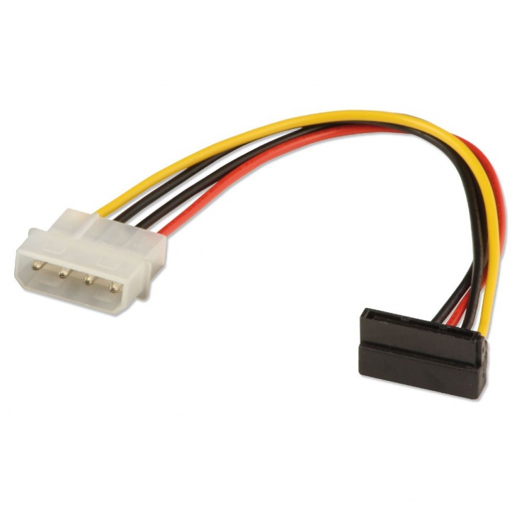 Imagine Cablu de alimentare Molex la SATA unghi 90 grade T-M, Lindy L33615