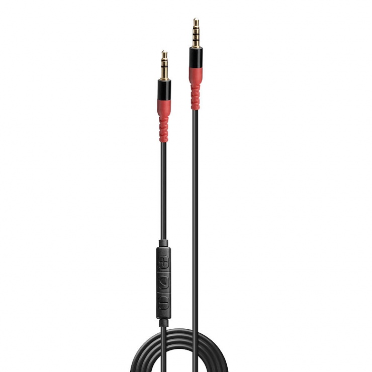 Imagine Cablu audio jack stereo 3.5mm cu In-Line Microphone & Control T-T 1.5m, Lindy L35315