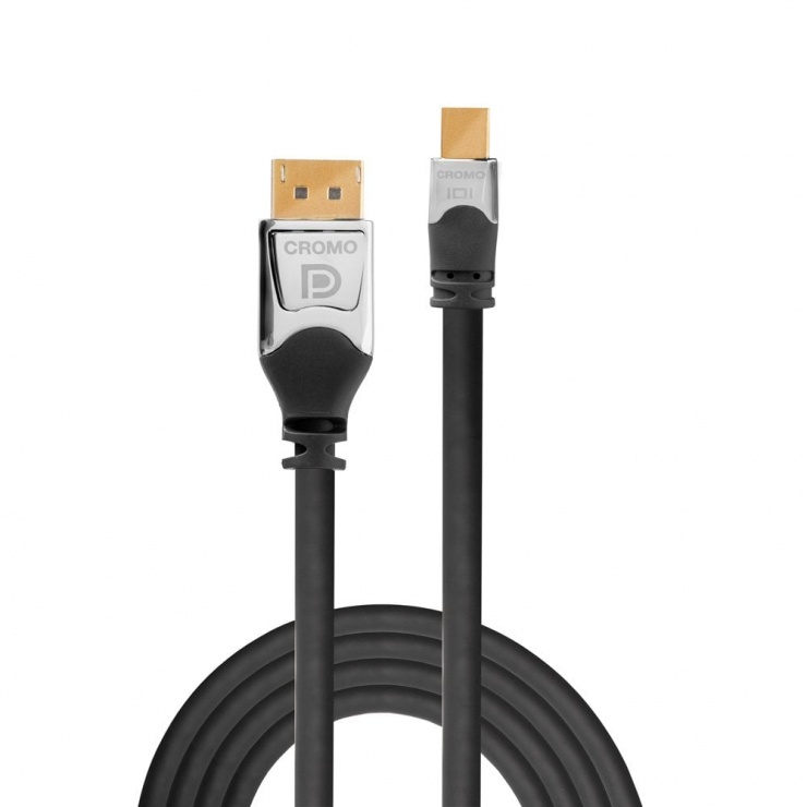 Imagine Cablu Mini DisplayPort la DisplayPort CROMO 4K@60Hz v1.2 T-T 3m, Lindy L36313