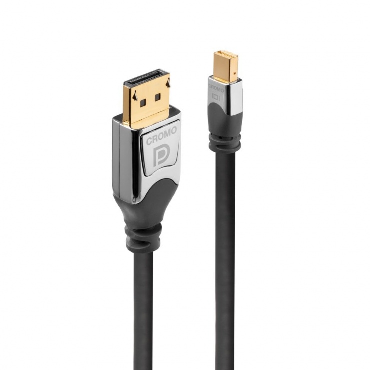 Imagine Cablu Mini DisplayPort la DisplayPort CROMO 4K@60Hz v1.2 T-T 5m, Lindy L36314