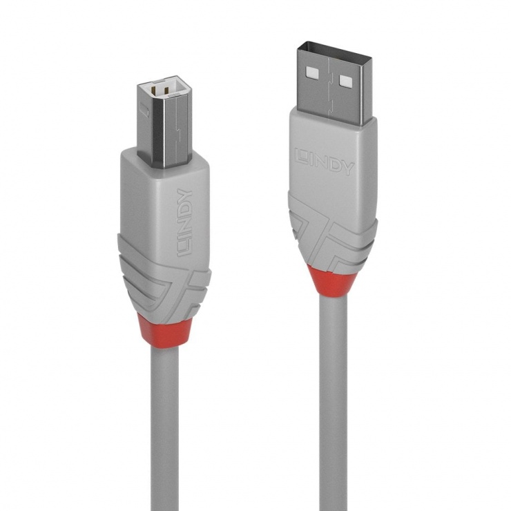 Imagine Cablu de imprimanta USB 2.0-A la USB-B T-T 2m Anthra Line, Lindy L36683