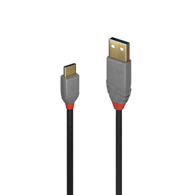 Imagine Cablu USB 2.0-A la type C T-T 3m Anthra Line, L36888
