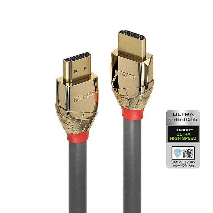 Imagine Cablu Ultra High Speed HDMI 10K@120Hz Gold Line T-T 5m, Lindy L37604