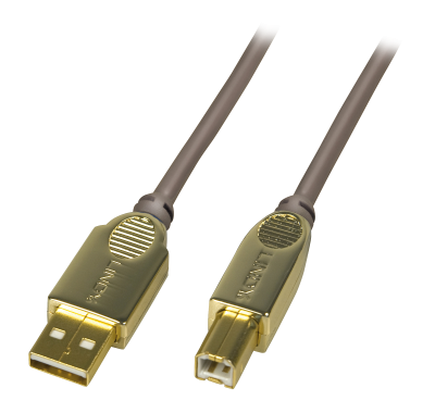 Imagine Cablu USB 2.0 Premium Gold A la B 0.5m, Lindy L37685
