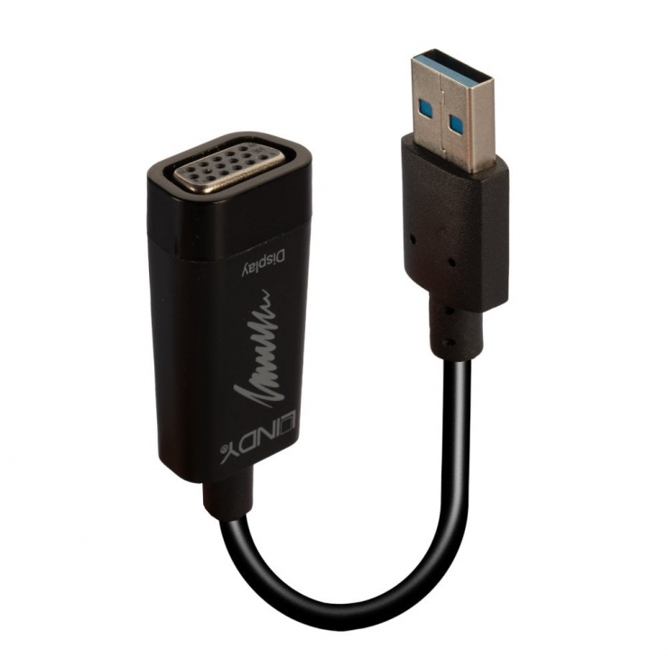 Imagine Adaptor USB 3.0 la VGA T-M, Lindy L43172