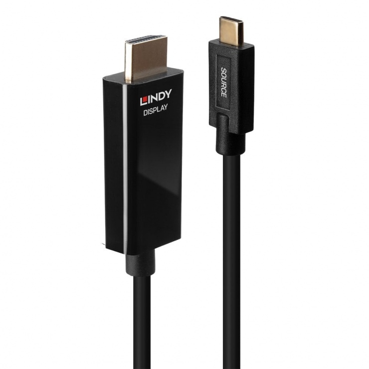 Imagine Cablu USB Type C la HDMI 4K60Hz cu HDR T-T 7.5m, Lindy L43316