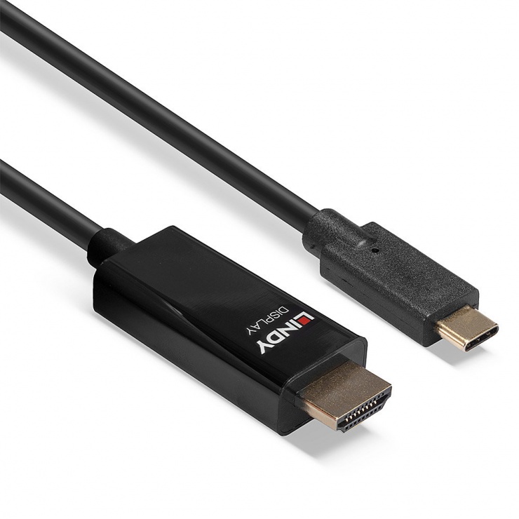 Imagine Cablu USB Type C la HDMI 4K60Hz cu HDR T-T 5m, Lindy L43315
