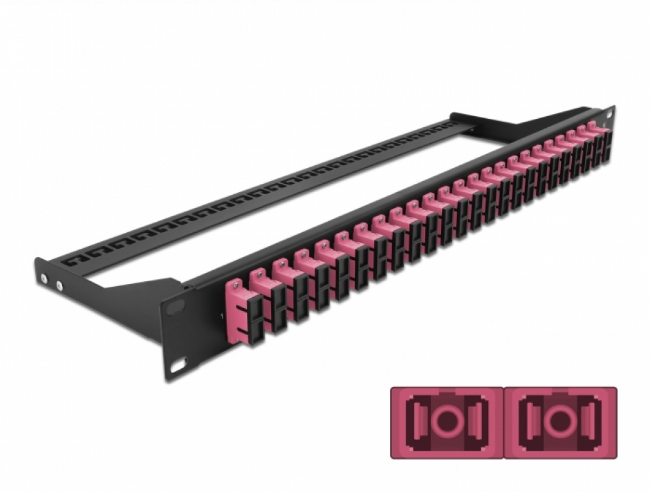 Imagine Patch panel 19" cu 24 x SC OM4 Multi-mode Duplex, Delock 43396