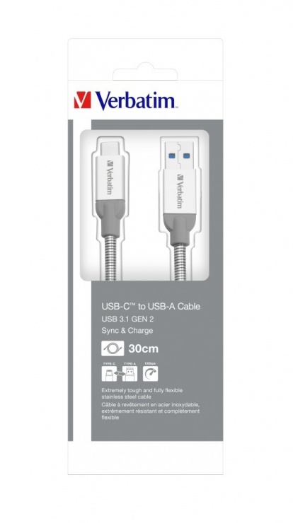 Imagine Cablu USB 3.2 Gen 2 la USB type C T-T 0.3m, Verbatim 48868