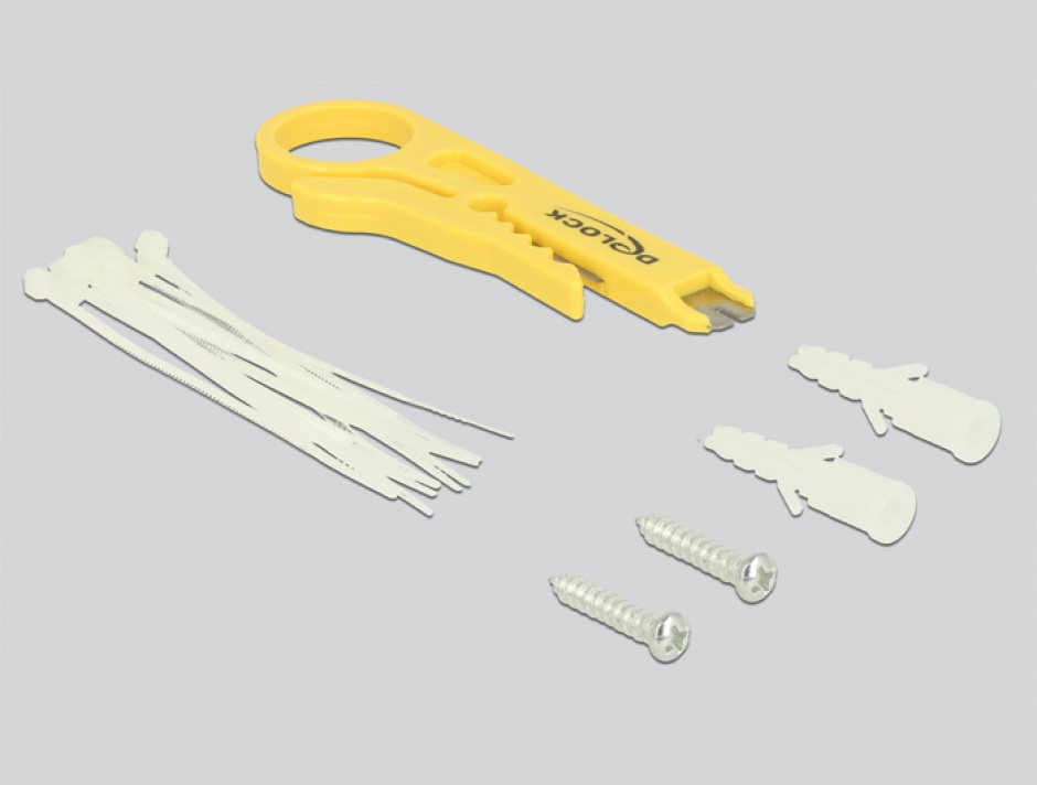 Imagine Patch panel 8 porturi Cat.6A FTP Alb, Delock 87678