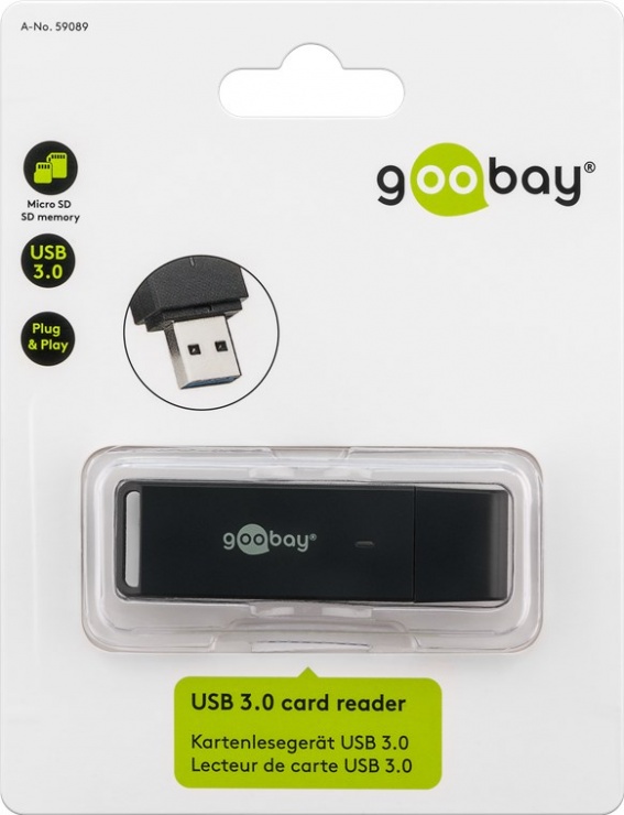 Imagine Cititor de carduri USB 3.0 la micro SD/SD, Goobay W59089