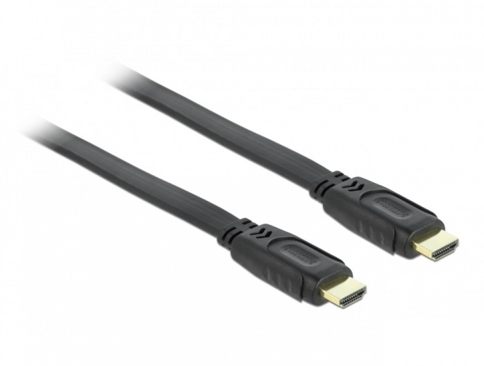 Imagine Cablu HDMI 4K 1.4 flat T-T ecranat 3m, Delock 82671