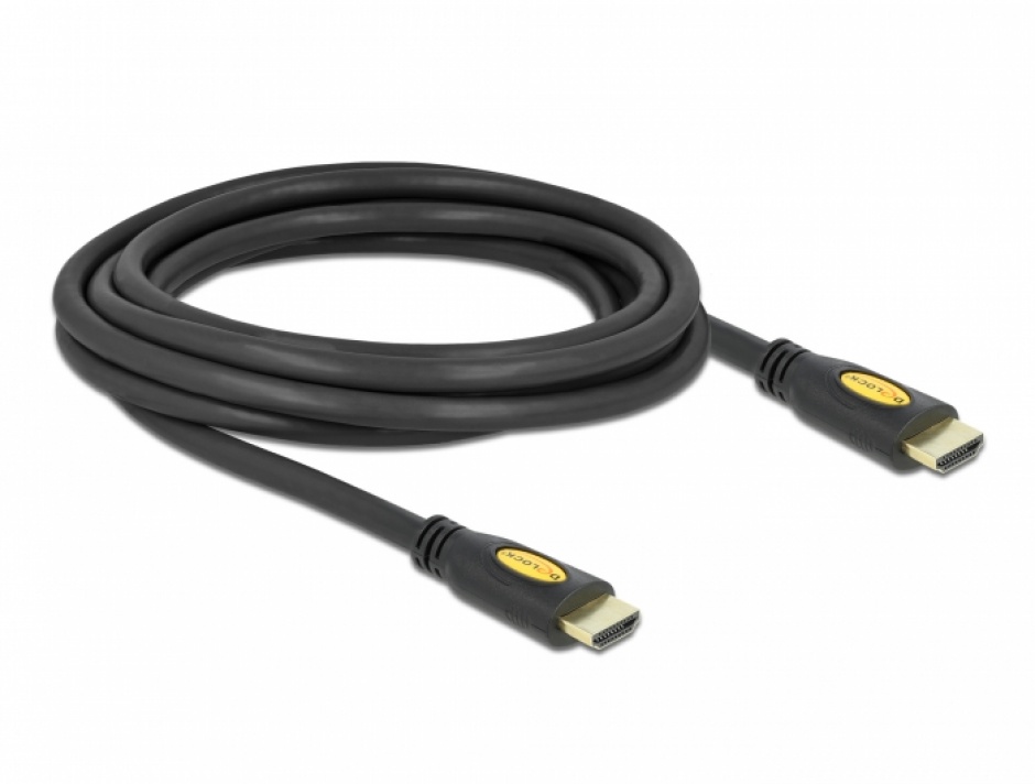 Imagine Cablu HDMI High Speed 4K v1.4 T-T 3m Negru, Delock 82454