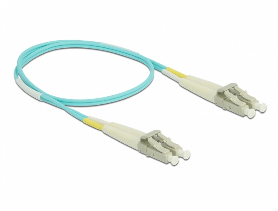 Imagine Cablu fibra optica LC- LC Multi-mode OM3 0.5m, Delock 86549