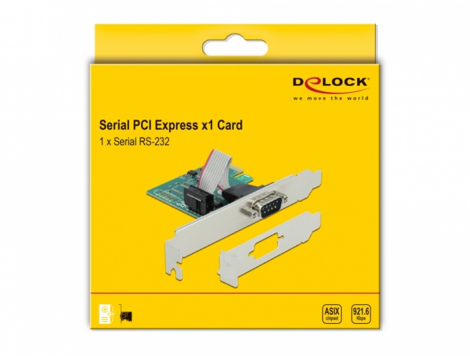 Imagine PCI Express la 1 x Serial RS-232, Delock 90006