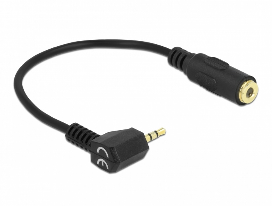 Imagine Cablu Stereo jack 2.5 mm 3 pini la jack 3.5 mm 4 pini T-M unghi, Delock 65674