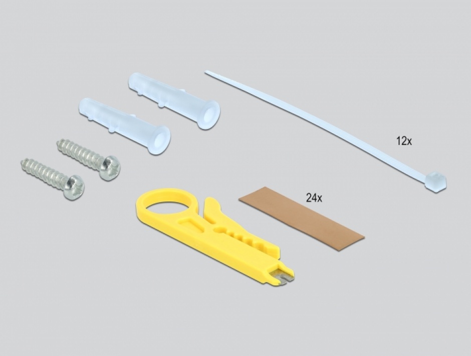 Imagine Patch panel 12 porturi Cat.6A FTP Negru, Delock 87676