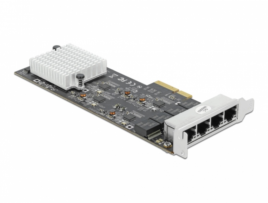 Imagine PCI Express x4 la 4 x 2.5 Gigabit LAN RTL8125, Delock 89192