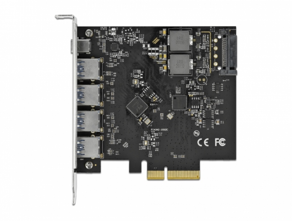 Imagine PCI Express x4 cu 1 x USB 3.2 Type-C + 4 x USB-A, Delock 89026