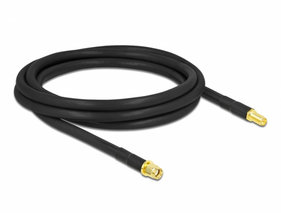 Imagine Cablu prelungitor RP-SMA LMR/CFD300 T-M 2m low loss, Delock 90464