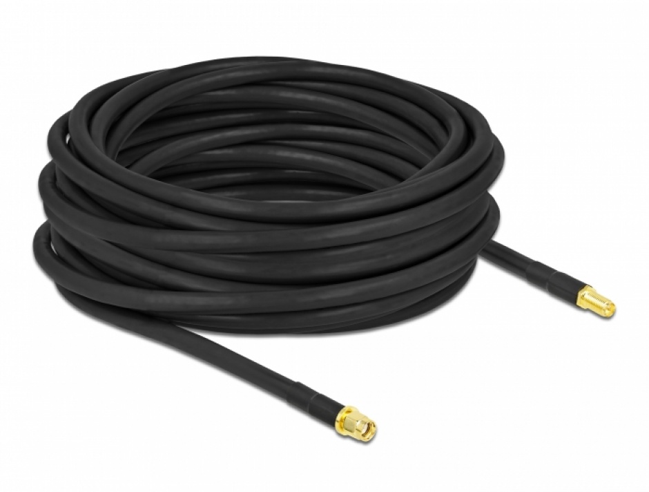 Imagine Cablu prelungitor RP-SMA LMR/CFD300 T-M 10m low loss, Delock 90446