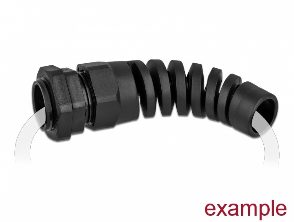 Imagine Garnitura de etansare a cablului PG11 cu protectie uzura Negru, Delock 60343