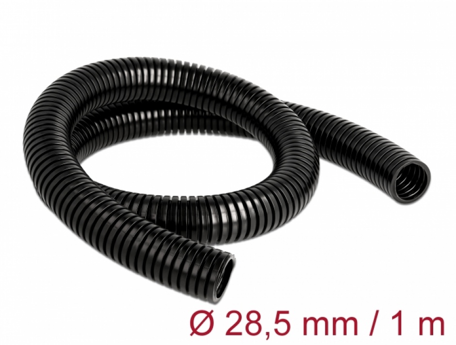 Imagine Organizator/protectie pentru cabluri 1m x 28.5mm Negru, Delock 60459