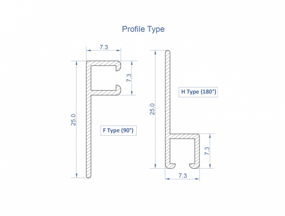 Imagine Banda cu perii 20 mm cu profil din aluminiu 1m, Delock 66649