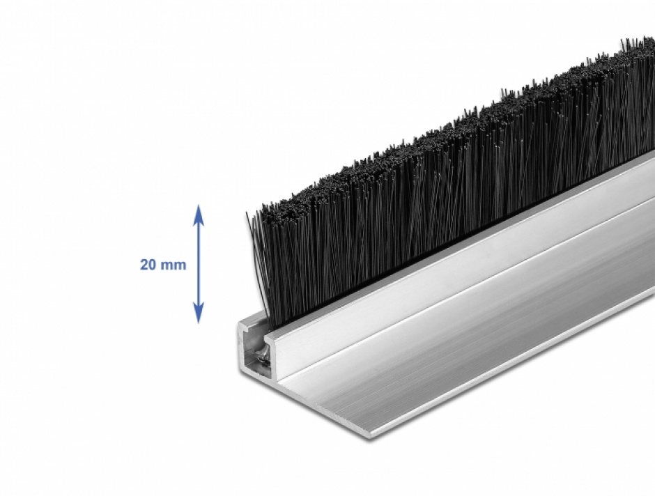 Imagine Banda cu perii 20 mm cu profil din aluminiu unghi 1m, Delock 66650