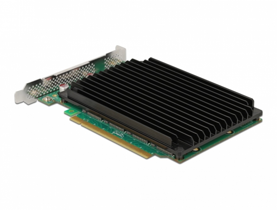 Imagine PCI Express cu 4 porturi NVMe M.2 Key M cu ventilator, Delock 90054