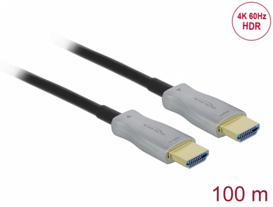 Imagine Cablu optic activ HDMI 4K60Hz HDR T-T 100m, Delock 84137