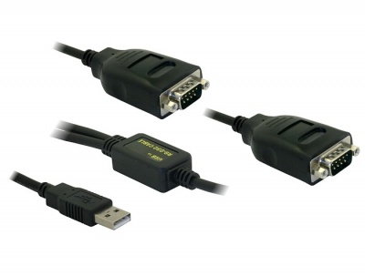 Imagine Cablu USB la 2 x Serial RS232 Prolific, Delock 61517