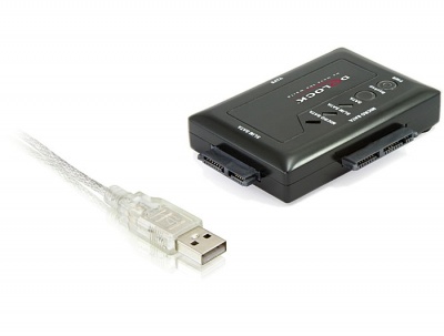 Imagine Adaptor portabil USB 2.0 la SATA 22 pini/16 pini/13 pini, Delock 61825
