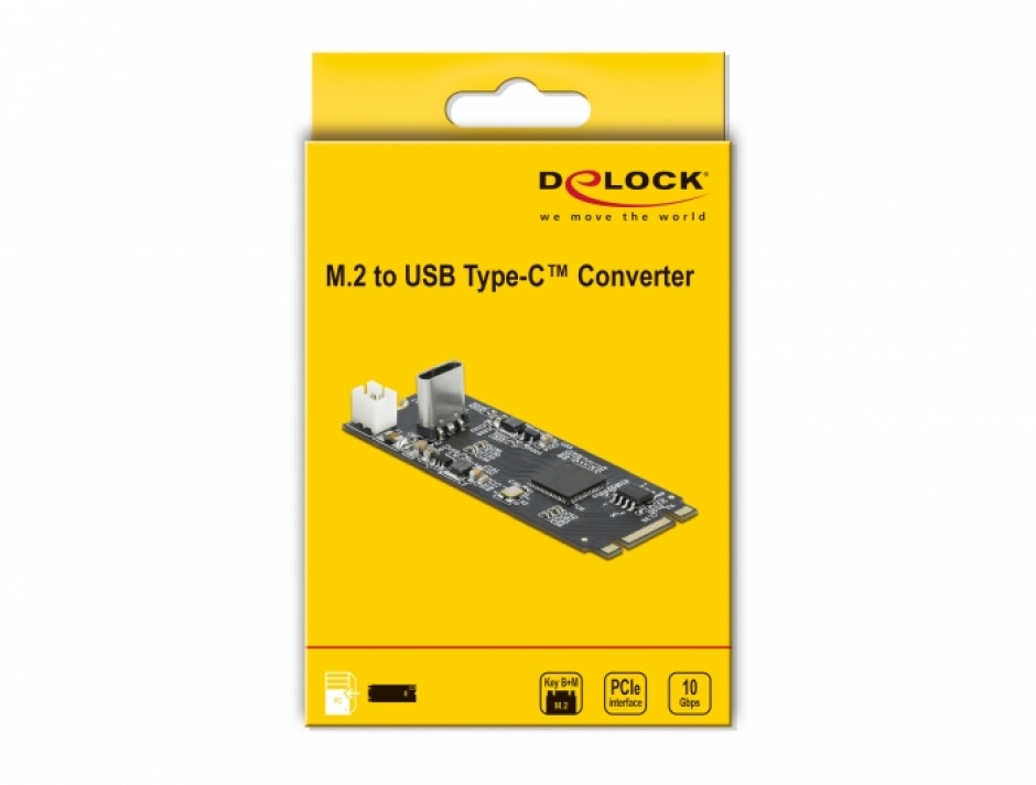 Imagine Convertor M.2 Key B+M la USB Type-C T-M, Delock 63174