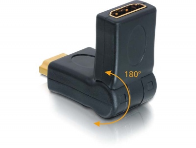 Imagine Adaptor HDMI T - M rotativ unghi 180 grade, Delock 65161
