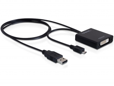 Imagine Adaptor MHL la DVI 24+1 pini + micro USB-B, Delock 65337