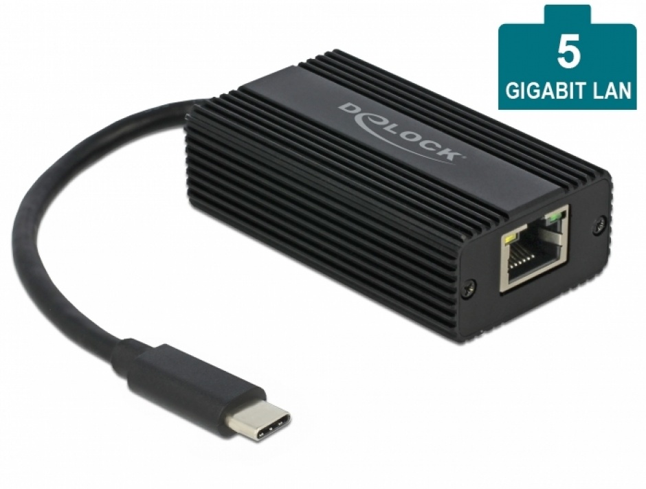 Imagine Adaptor USB 3.1 Gen 1-C la 5 Gigabit LAN, Delock 66088