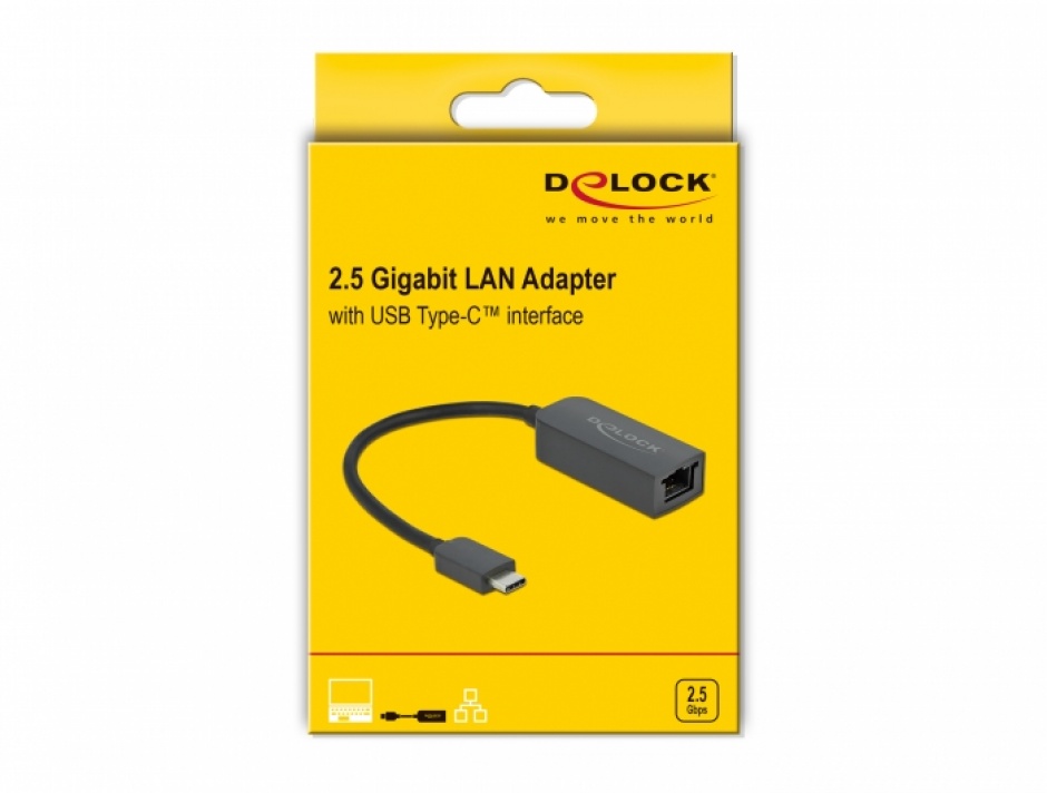 Imagine Adaptor USB 3.2-C la 2.5 Gigabit LAN, Delock 66645