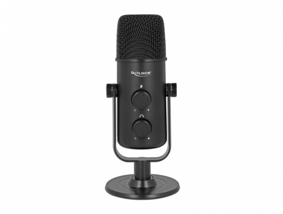 Imagine Microfon Multifunctional Dual Capsule USB Microphone cu Volume Control + Quick-Mute, Delock 66822